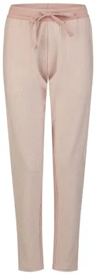 Produktbild von by Louise weiche Damen Schlaf- und Freizeithose aus 100% Baumwolle mit Bindegürtel, Farbe:Rose Streifen, Grösse:S