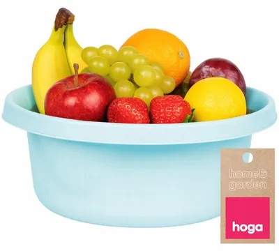 Produktbild von Hoga Runde Plastikschüssel für Lebensmittel & Reinigung 2L Blau