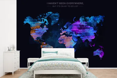 Produktbild von MuchoWow® Fototapete für Wohnzimmer oder Schlafzimmer Wandtapete Vinyl Motivtapete Weltkarte - Farbe - Farben - 525x350 cm - Das Hintergrundbild