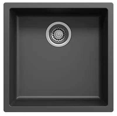 Productafbeelding van Keukenwastafel 40x40 cm, zwart, inbouwmodel en opbouwmodel, Pure.Sink