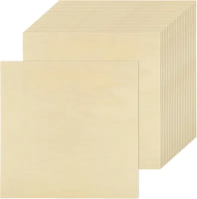 Produktbild von Multiplexplatte 25 Stück - 300 x 300 x 1,5 mm - Holzplatten für Basteln - Unbehandeltes Holz - Modellbau - Lasergravur