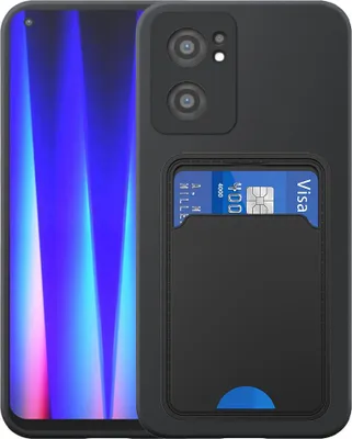 Image de Convient à OnePlus Nord CE 2 Phone Case with TPU Card Holder - Flexible Back Cover Case Silicone TPU with Cardslot - Black - Smartphonics