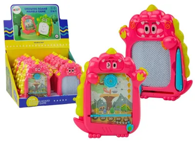 Produktbild von Leantoys Zeichenbrett-Taschenspiel 2in1 Pink Dinosaur