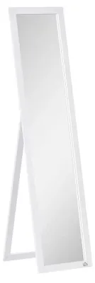 Obrázok produktu pre Zrkadlo na celé telo – stojace alebo nástenné – rám z MDF – 37 x 37 x 154 cm – vyžaduje montáž – biela farba