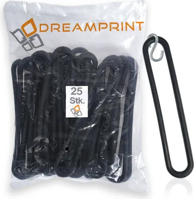 Produktbild von Dreamprint Gummispannringe (25 Stück, 250mm, Ø8mm) + 25 x S-Haken Spanngummi, Planenspanner