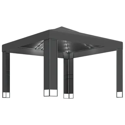 Produktbild von vidaXL Pavillon mit Doppeldach & LED-Lichterkette 3x3 m Anthrazit