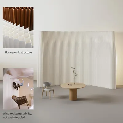 Image de Cloison d'intérieur pliable, dimensions 1,8m x 2m, séparateur en papier pour bureau et maison