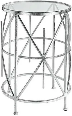 Produktbild von Beistelltisch - Metalltisch mit Metallverzierungen in Antik Silber (ø 36 cm)