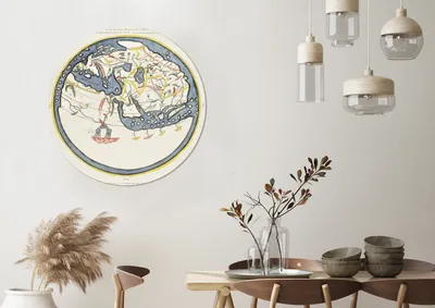 Produktbild von MuchoWow® - Wand-Kreis - Wohnzimmer - Bild - Runde - Wanddeko - Dibond - Kunstdrucke