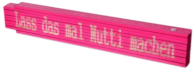 Produktbild von TE-Trend 2m Zollstock Pink Meterstab personalisierter Zollstock Frauen Laser Gravur Maßstab Spruch Lass das mal Mutti machen Rosa
