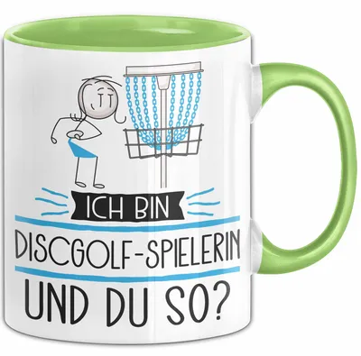 Produktbild von Discgolf-Spielerin Tasse Geschenk Ich Bin Discgolf-Spielerin Und Du So Geschenkidee Lustiger Spruch Becher (Grün)