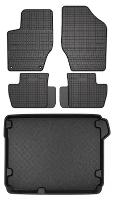 Produktbild von Gummimatten + Kofferraumwanne für Citroen C4 II 2010-2018 (Schrägheck, ohne Subwoofer) – Schwarz, passgenau – Wielganizator SolidPRO