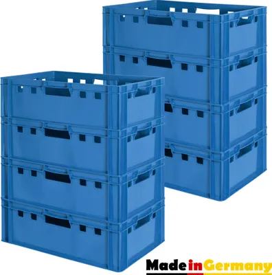 Produktbild von Fleischkiste E2 Fleischkiste Blau Fleischerkiste Fleischkisten Kiste Fleischkiste Eurobox Lebensmittelecht 60 x 40 Metzgerkiste Auswahl Kingpower, Anzahl:8