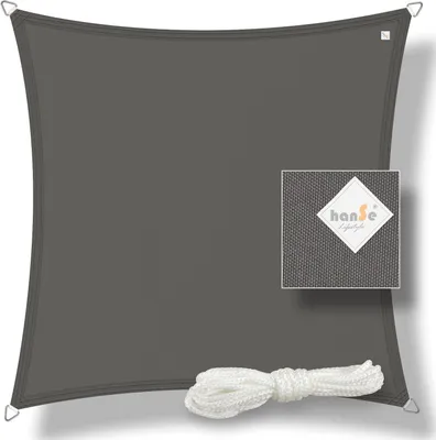 Produktbild von hanSe® Marken Sonnensegel 100% Polyester Quadrat 2x2 m Graphit