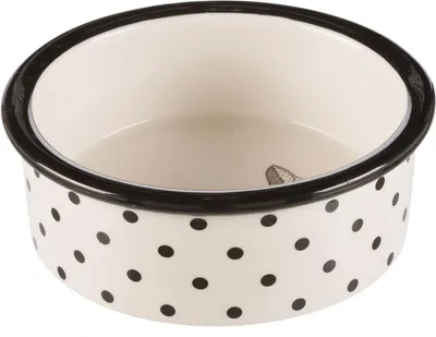 Produktbild von TRIXIE Napf, Keramik, 0,3 l / Ø 12 cm, weiß / schwarz