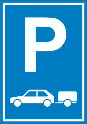 Produktbild von PKW mit Anhänger Parkplatz Aufkleber Gespannparkplatz A0 (841x1189mm)
