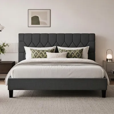 Produktbild von Novilla Bett 120x200cm Bettgestell mit Verstellbares Gepolstertes Kopfteil