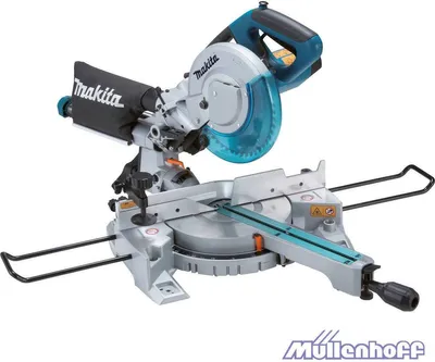 A Makita miter saw is shown against a white background.