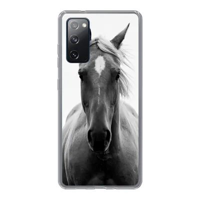 Produktbild von MuchoWow® Handyhülle Schutzhülle Hülle für Samsung Galaxy S20 FE Pferd - Schwarz - Weiß - Porträt Silikon Softcase Handy Hülle - Abdeckung