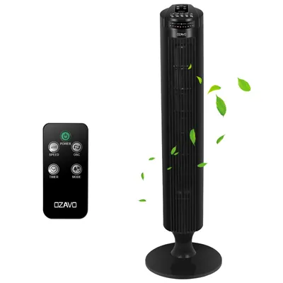 Produktbild von OZAVO OZ260 Turmventilator, Energiesparend Standventilator mit Fernbedienung, 84cm Ventilator, 3 Einstellbare Geschwindigkeitsstufen 3 Lüftungs Modi Timer mobiler Lüfter