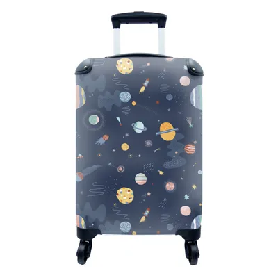 Produktbild von MuchoWow® Koffer Handgepäck Trolley Rollkoffer Kleine Reisekoffer mit 4 Rollen - Kinder - Muster - Raum - Cabin Size < 55x40x23 cm & 55x40x20 cm - Kinderkoffer - Kabinenkoffer - Boardgepäck - Reise-Box - Reisekoffer - Reisegepäck - Koffer mit Bild - Trolley für Kinder
