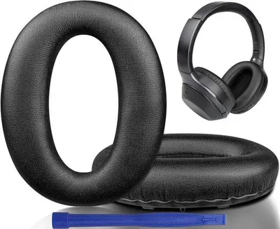 Zdjęcie produktu dla Wygodne poduszki uszne do słuchawek odgłosowych, ulepszona izolacja dźwięku i grubość, odpowiednie dla WH-1000XM2 i MDR-1000X (Czarne)