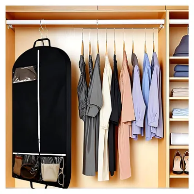 Produktbild von Reiseanzughüllen für Herren | Kleiderschutzhüllen zur Aufbewahrung | Faltbarer Kleiderorganizer mit Taschen für Hemden und Anzüge