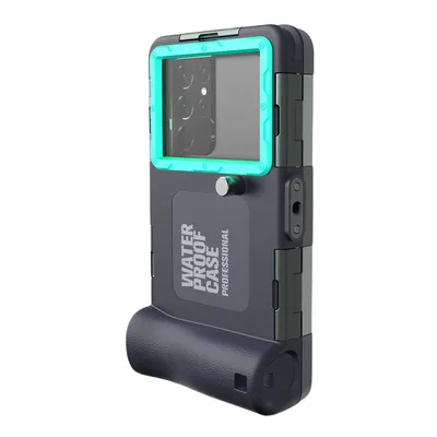 Produktbild von Wasserdichte Handyhülle,Taucher-Telefonhülle,15 m Tauchschutz mit Belüftungsöffnung, Handyhülle für iPhone, blau+schwarz
