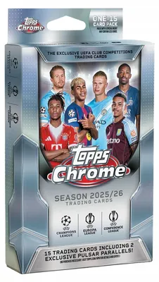 Produktbild von Topps Chrome UEFA Club Competitions 2025/26 – Hanger Box