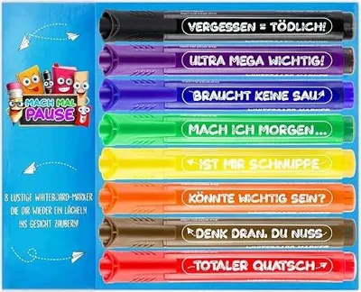 Zdjęcie produktu dla Markery do tablic suchościeralnych zestaw 8 kolorów dla szkoły biura