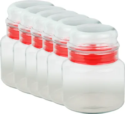 Zdjęcie produktu dla zestaw 6 słoików do przechowywania Prestige - słoik ze szkła kryształowego o pojemności 635 ml z pokrywką smakową