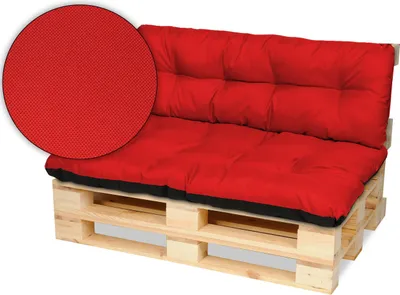 Produktbild von Superkissen24. Palettenkissen Palettenauflagen Sitzkissen - 120x80 cm und Rückenlehne 120x38 cm - Outdoor und Indoor - rot