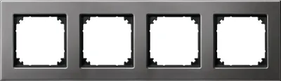 Productafbeelding van MERTEN GMBH, M-PLAN-metaalframe, 4-voudig, artikelnummer 475414, kleur: rhodiumgrijs