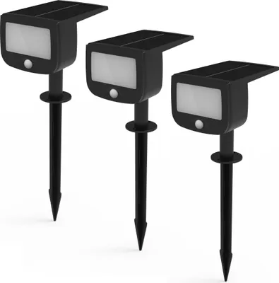 Produktbild von LED Solar Strahler Fluter Sicherheitsleuchte mit Funk Bewegungsmelder Dämmerungssensor 3er Set