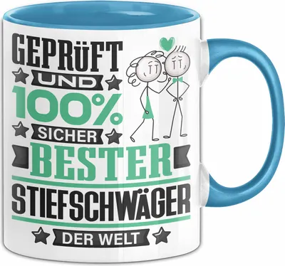 Produktbild von Stiefschwäger Geschenk Lustiger Spruch für Stiefschwäger Geschenkidee Bester Stiefschwäger Der Welt (Blau)