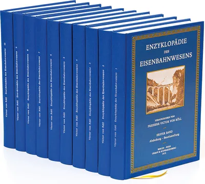 Obrázok produktu pre Enzyklopädie des Eisenbahnwesens. 10 Bände. Unveränderter Faksimile-Reprint.