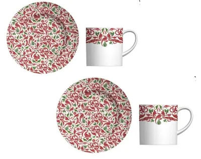 Espressotassen-Set 2er-Pack, Weihnachtsbaum-Motiv, 90 ml