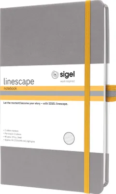 Image de SIGEL LS101 Carnet de notes Linescape env. A5 176 p. Couverture rigide lignée 80 g/m² gris clair