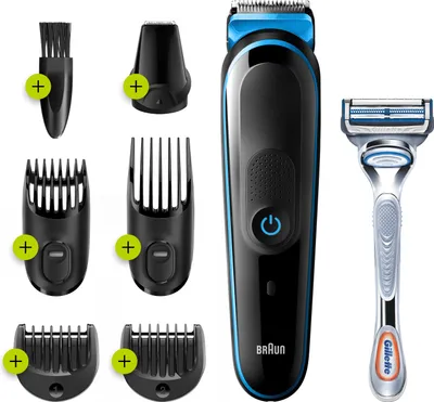 Produktbild von Braun Multigroomer MGK3242 Zastřihovač vousů pro mokré a suché použití, černý, modrý