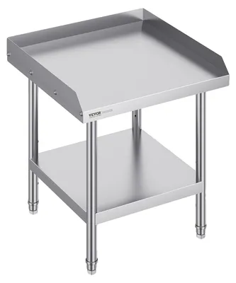 Immagine prodotto di Tavolo da lavoro in acciaio inox VEVOR, tavolo da lavoro commerciale per la preparazione di alimenti, paraspruzzi su 3 lati, 610 x 610 x 660 mm Tavolo da cucina, tavolo da lavoro ad altezza regolabile per hotel