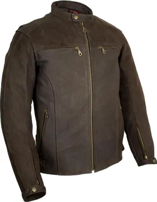 Produktbild von Retro Lederjacke aus Nubukleder in braun mit Protektoren Motorradlederjacke(3XL)