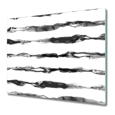Produktbild von Küchenschneidebrett - Glasschneidebrett - Herdabdeckung - 60x52 - Tintenstreifen