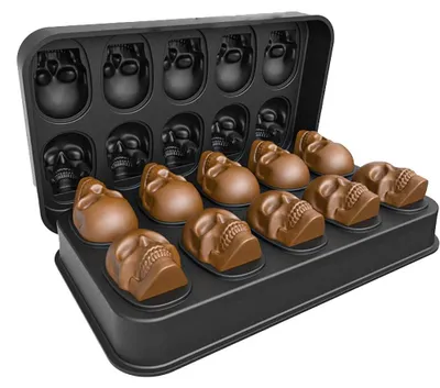Produktbild von Totenkopf-Eiswürfelform – Totenkopf-Eiswürfelform für Whisky – Form zum Backen, für Schokolade und Süßigkeiten