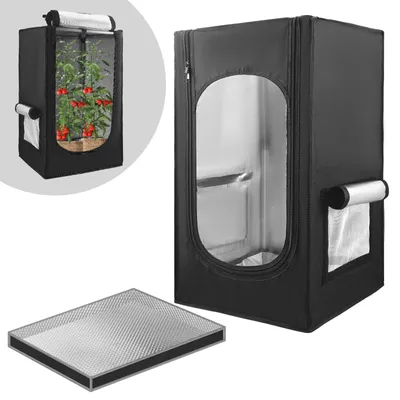 Obrázok produktu pre Growzelt – rastový box – 600D mylarová vnútorná vrstva – 44 x 44 x 72 cm – pre indoor pestovanie – sivý