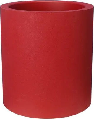 Image de Pot de fleurs RIVIERA, Granit rond D49 x H53,5 cm, 57L, Rouge, Double parois, Recyclable