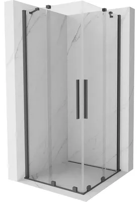 Obrázek produktu pro Mexen Velar Duo posuvná sprchová kabina 90 x 90 cm, transparentní, kartáčovaná gun gray - 871-090-090-02-66