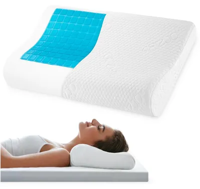 Produktbild von 4FIZJO Orthopädisches Nackenkissen ERGO+ SMALL mit Kühlgel Memory-Foam 50 × 30 cm, ergonomisches Schlafkissen, weiß