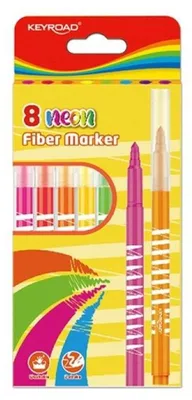 Productafbeelding van Fluorescerende viltstiften Keyroad Fiber, 8 kleuren