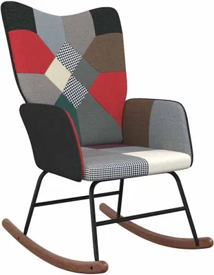 Image de Chaise à bascule Patchwork Tissu