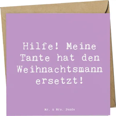 Produktbild von Mr. & Mrs. Panda Grußkarte Spruch Tante Weihnachten - Lavendeltraum - Geschenk, Klappkarte, doppelkarte, Geschenke, Freude, Verwandtschaft, Neffe, Glückwunschkarte, Liebe